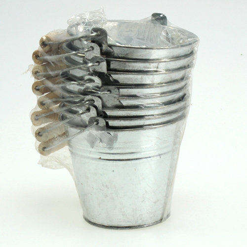 Article Seau Ø12cm H10cm 8pcs. Zinc brillant