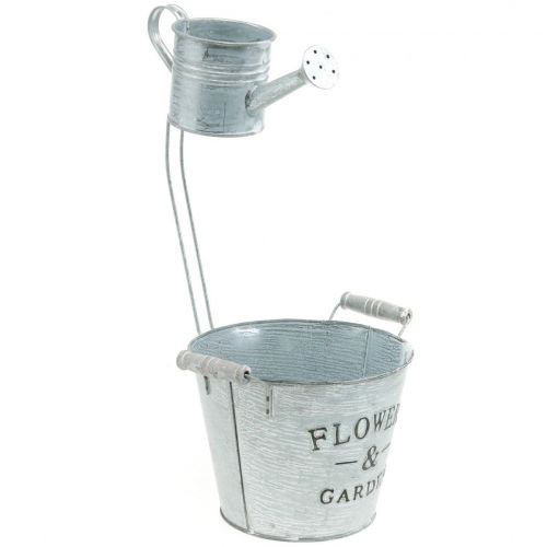 Floristik24 Cache-pot décoratif, seau avec cache-pot, cache-pot, seau en métal H38cm Ø16.5cm/Ø7cm