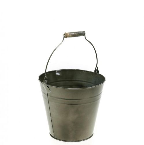Floristik24 Seau décoratif avec anse, décoration de jardin, cache-pot, récipient en métal Ø16,5 cm H15 cm