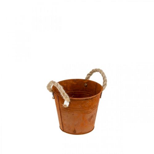 Floristik24 Cache-pot, décoration automne, récipient en métal patiné Ø14cm H12cm