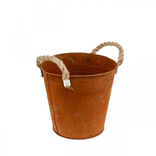 Pot décoratif avec anses, décoration automne, bol en métal patiné Ø20cm H19cm