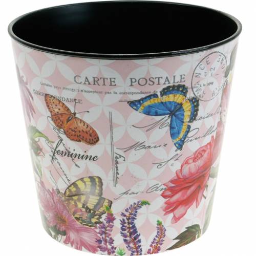 Floristik24 Jardinière motif fleur en plastique Ø17 × H15.5cm pot de fleur