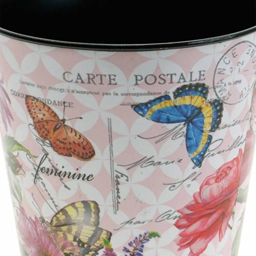 Floristik24 Jardinière motif fleur en plastique Ø17 × H15.5cm pot de fleur