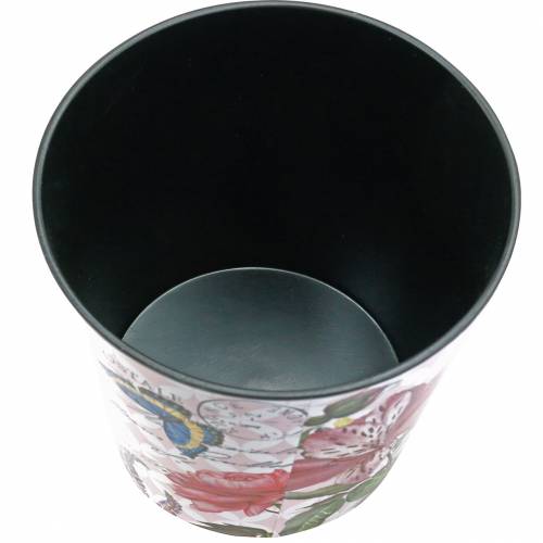 Floristik24 Jardinière motif fleur en plastique Ø17 × H15.5cm pot de fleur