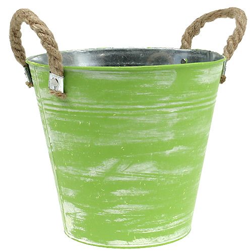 Floristik24 Seau à ressort vert Ø25cm H24cm 2pcs