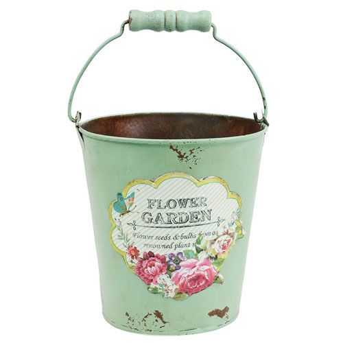 Floristik24 Seau décoratif antique avec motif Ø13,5cm H14,5cm