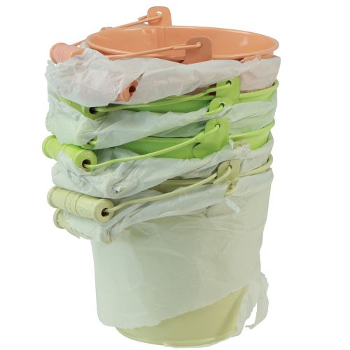 Article Seau avec anse pot d'onagre métal pastel 11,5×8,5cm 8 pcs