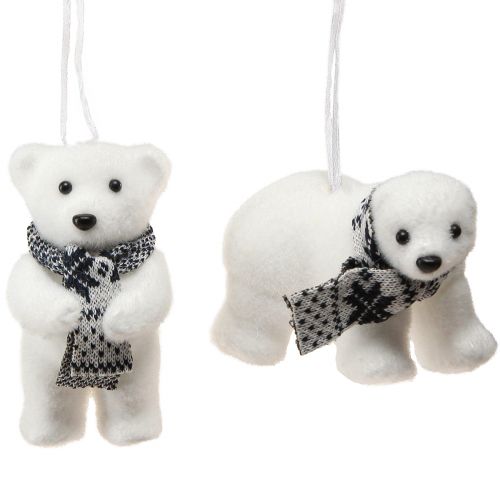 Floristik24 Décoration ours polaire à suspendre figurines de décoration d&#39;hiver 11×7cm 4 pcs