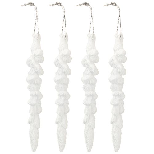 Article Décoration de glaçons pour sapin de Noël recouvert de neige 14 cm 4 pièces