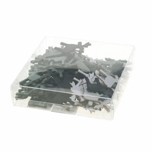 Article Décoration à disperser rennes noir, argent, gris foncé assorti 4cm 72 pcs