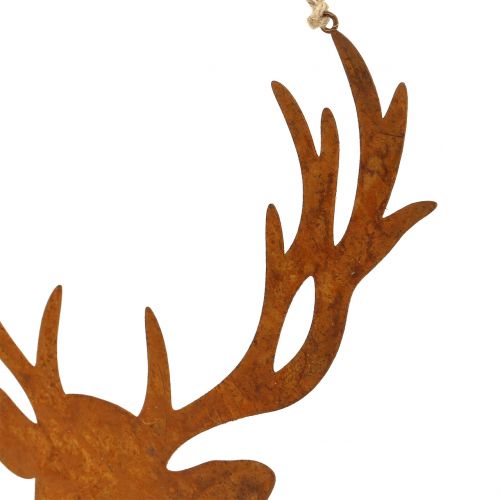 Floristik24 Grille tête de wapiti à suspendre 23,5cm x 22cm