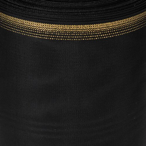 Ruban moiré élégant pour couronne, 175 mm, noir avec bordure nacrée et tissage taffetas, ruban décoratif pour compositions florales funéraires, ruban pour nœud, 25 m | Floristik24.fr