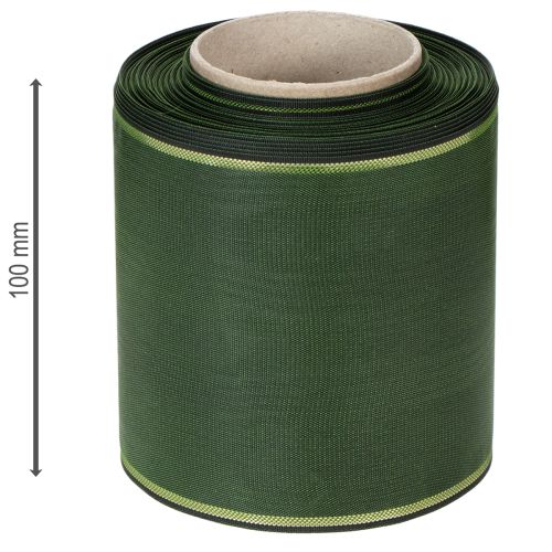 Article Ruban élégant vert moiré à bordure dorée, 100 mm x 25 m, pour la décoration florale funéraire.