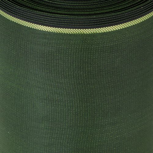 Article Ruban élégant vert moiré à bordure dorée, 100 mm x 25 m, pour la décoration florale funéraire.