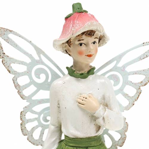 Floristik24 Figurine déco elfe couple elfe blanc, rose, vert H20cm 2pcs