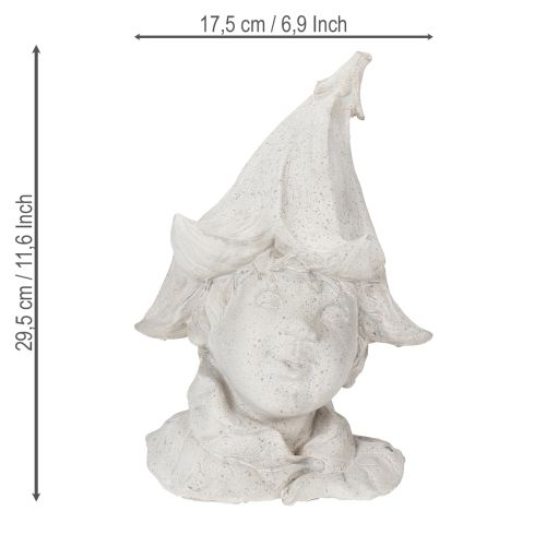 Article Figurine décorative de tête de gnome pour une touche d&#39;élégance dans le jardin et le salon, grise, 30 cm