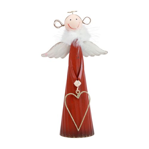 Floristik24 Décoration de table décorative en métal ange, figurine de Noël rouge 10,5×4,5×20cm