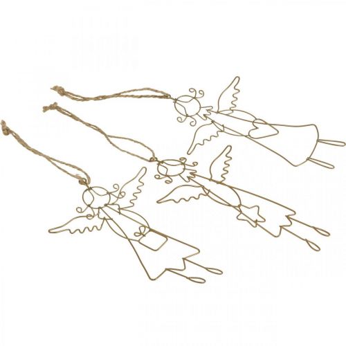 Floristik24 Pendentif ange Chiffres de fil d'ange de Noël or 15cm 6pcs