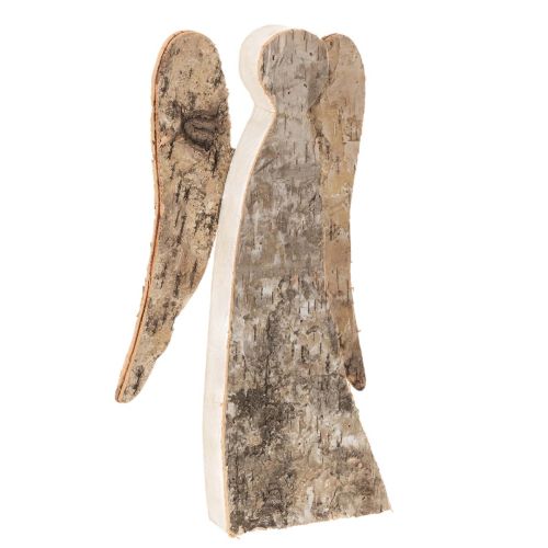 Figurine ange en bois avec écorce de bouleau 30 cm | Floristik24.fr