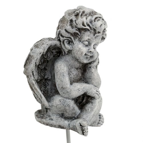 Article Ange gris Décoration funéraire sur pique 5-5,5cm 8 pièces