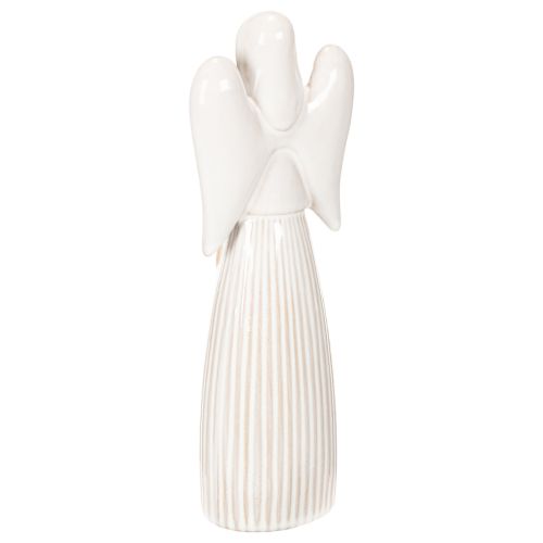 Figurine Ange avec Cœur en Céramique Crème 23 cm | Floristik24.fr