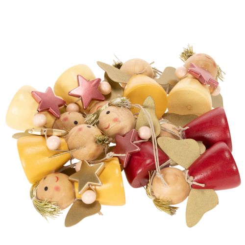 Décorations à suspendre anges en bois avec étoile 5 cm set de 9 | Floristik24.fr