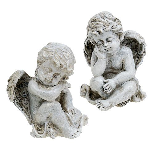 Article Ange assis gris 11cm 4 pcs