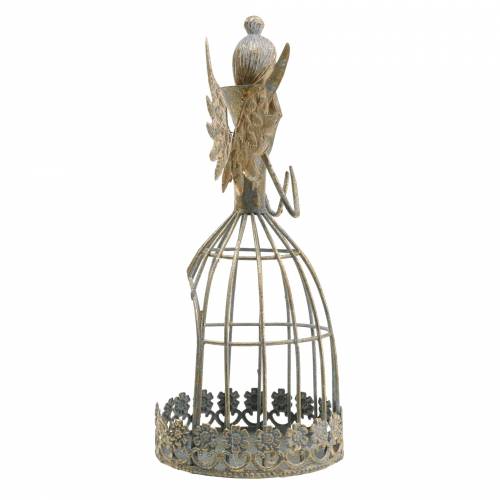 Floristik24 Ange déco métal doré antique Ø9.2 H22cm