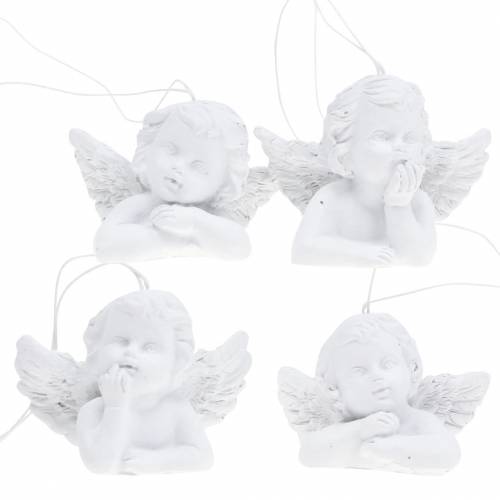 Floristik24 Décorations de sapin de Noël ange blanc 5cm 4pcs