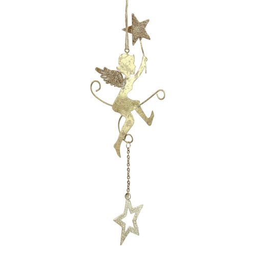 Article Pendentif ange étoile décoration de Noël à suspendre H28cm 3 pièces