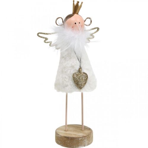 Floristik24 Figurine ange décoration de Noël bois métal blanc doré H20,5cm