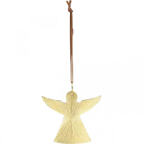 Article Ange décoratif, pendentif en métal, décoration de Noël doré 9 × 10cm 3pcs