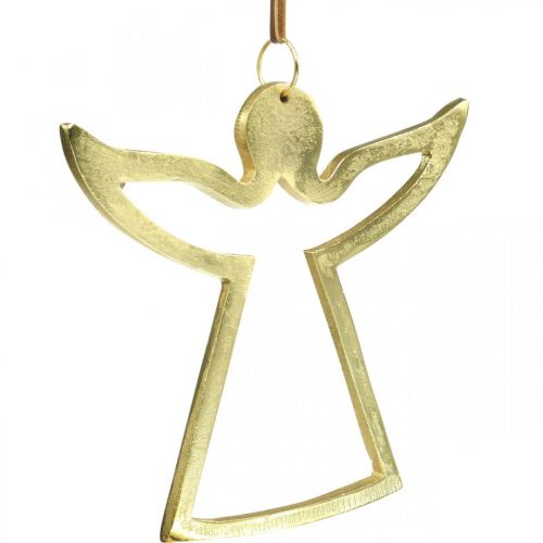 Article Pendentifs en métal, anges décoratifs, décoration avent dorée 15×16,5cm
