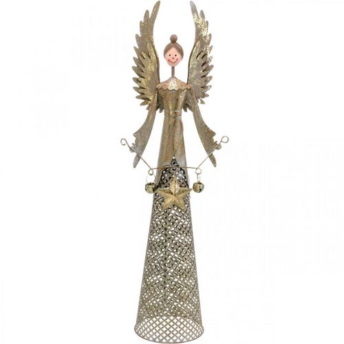 Figurine d'ange décorative avec guirlande de Noël métal 13 × 8.5cm H40cm