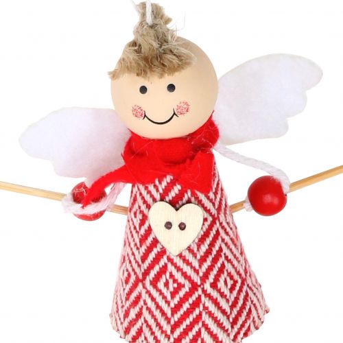 Article Ange comme figurine décorative 15cm rouge, blanc 4 pièces