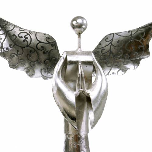 Floristik24 Déco ange en métal sur socle en bois H58cm