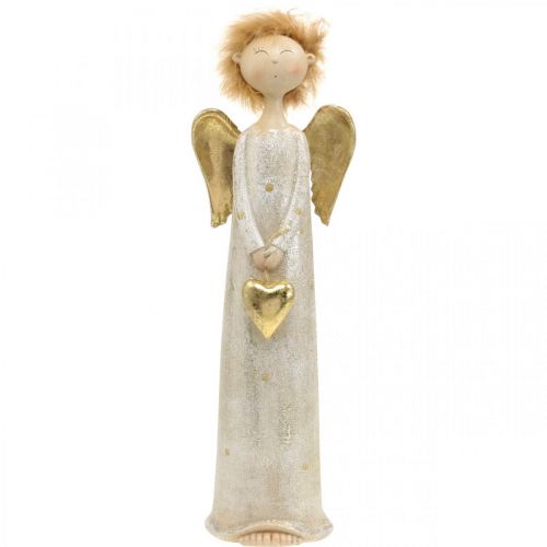 Figurine décorative ange avec coeur ange de Noël or 11,5 × 7,5 × 37cm