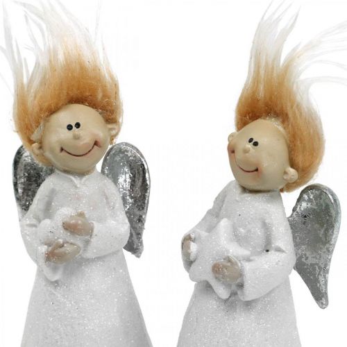 Floristik24 Figurine d&#39;ange décorative Ange de Noël blanc 4,5 × 3,5 × 11cm 4pcs