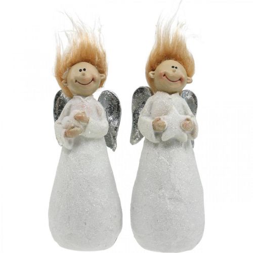 Figurine d'ange décorative Ange de Noël blanc 4,5 × 3,5 × 11cm 4pcs