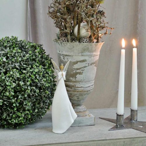 Figurine d'ange déco blanc avec coeur Décoration de Noël H31.5cm lot de 2