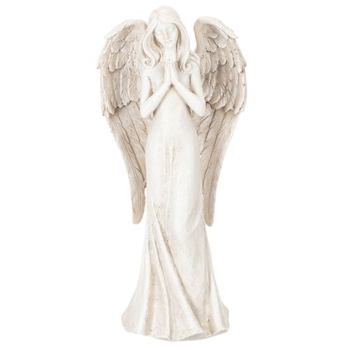 Figurine ange debout et priant en décoration blanche 36 cm