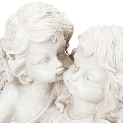 Statue décorative duo d’anges enfants avec cœur – 24 cm | Floristik24.fr