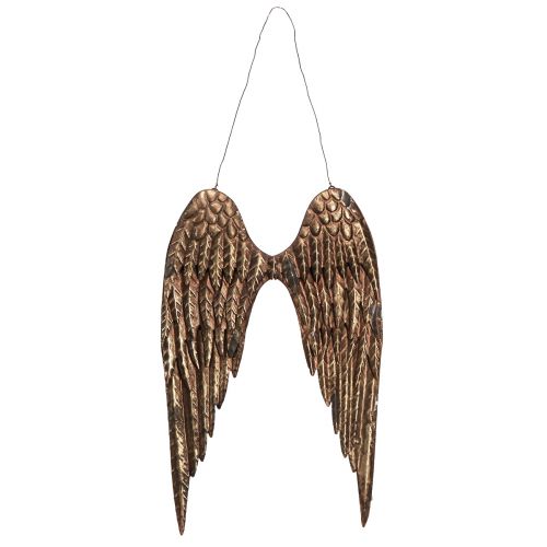 Floristik24 Ailes d&#39;ange à suspendre en métal aspect antique doré 24×37cm