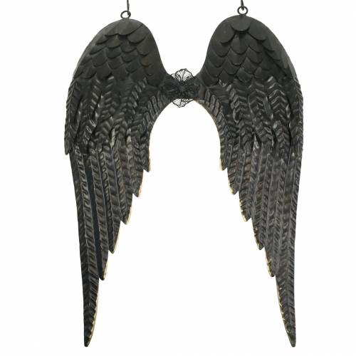 Floristik24 Décoration Murale Angel Wing Noir 34cm x 47.5cm