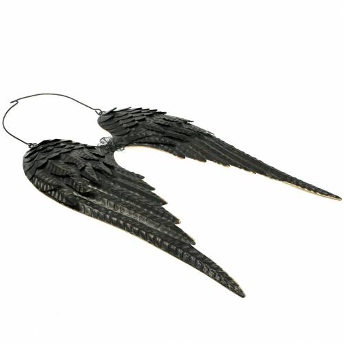 Floristik24 Décoration Murale Angel Wing Noir 34cm x 47.5cm