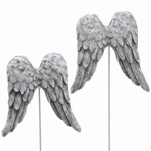 Floristik24 Bouchon décoratif ailes d&#39;ange 10cm 3pcs