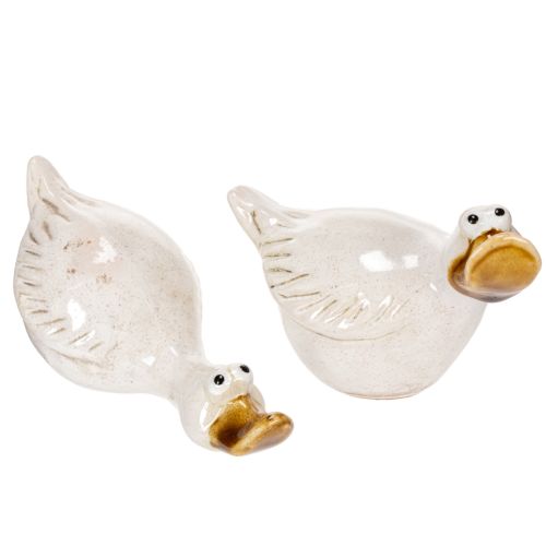 Figurines de canards en céramique, 13 cm, lot de 2, pour la décoration de la maison et du jardin.