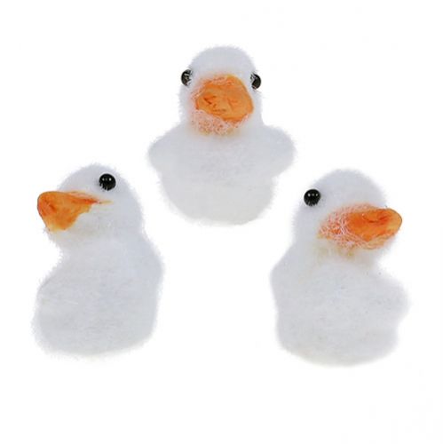 Petit canard floqué 4cm Blanc 12P