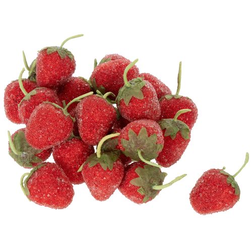 Article Fraises artificielles décoratives pour intérieurs élégants et fêtes, 4 cm, lot de 24.