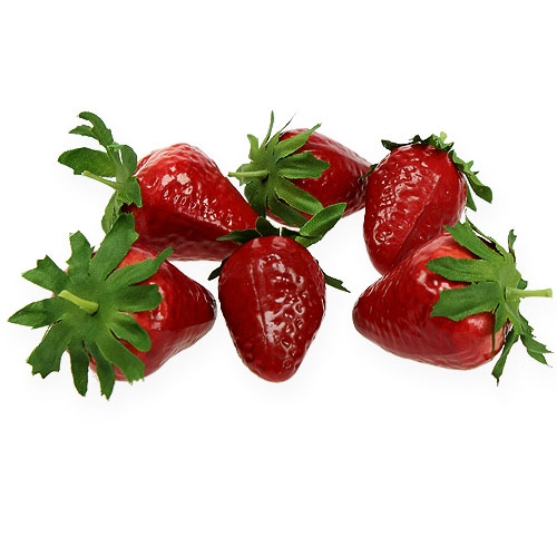 Floristik24 Fraises rouges artificielles en plastique. 36pièce